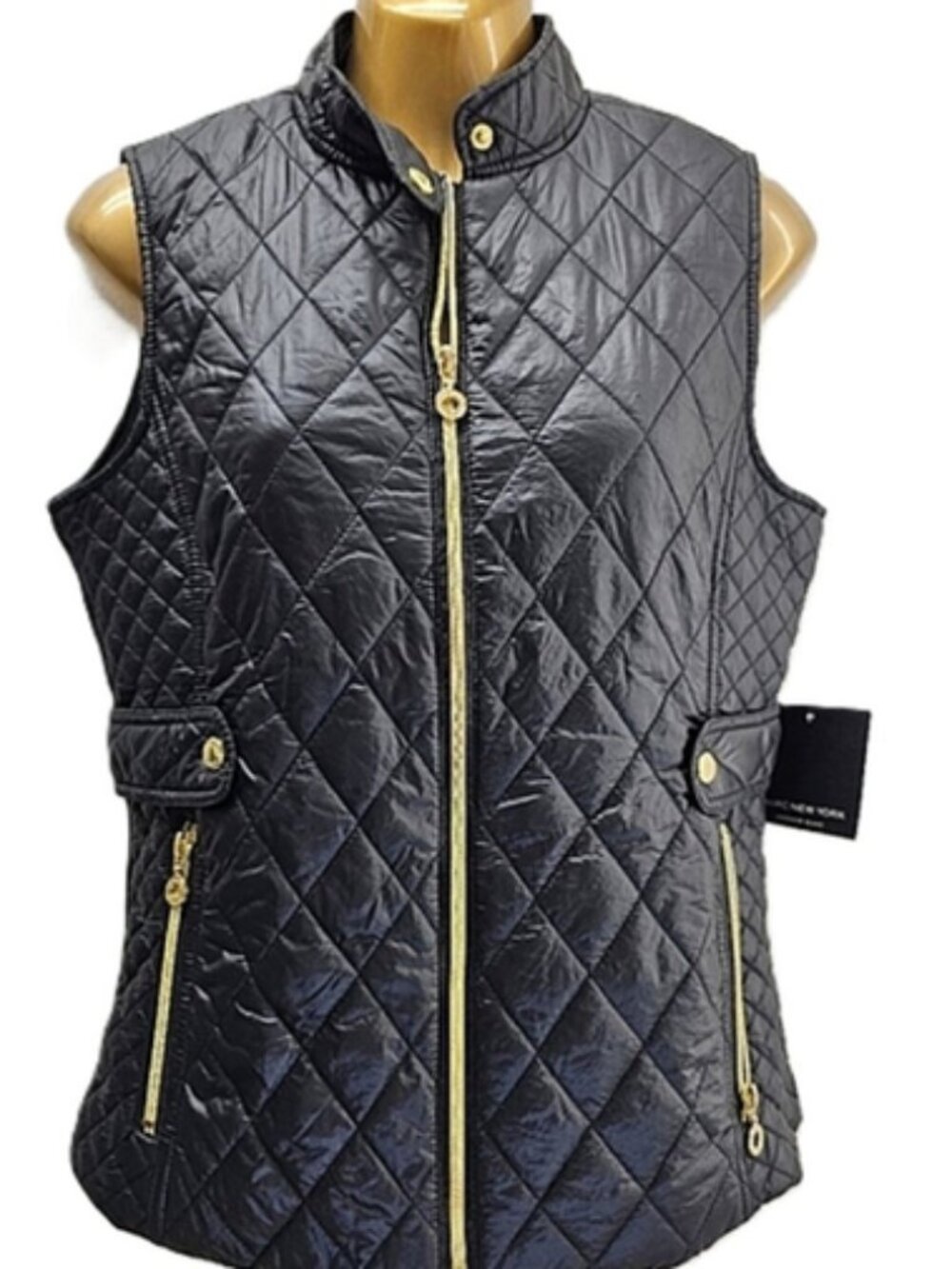 Marc New York Womens Black Quilted Vest size S